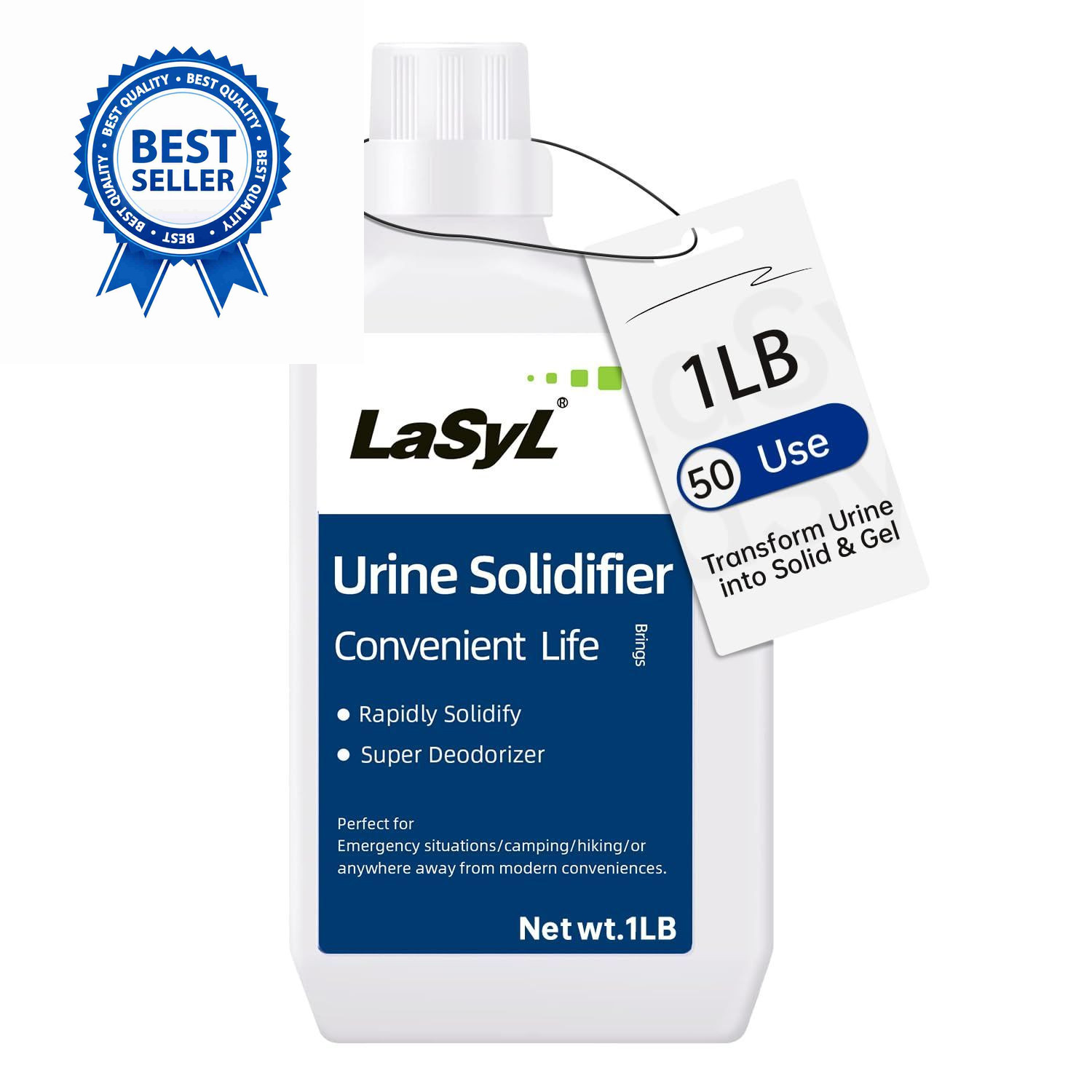 LaSyL Super Absorbent Powder – 50/100/200 use, 1 Pound (Pack of 1), White