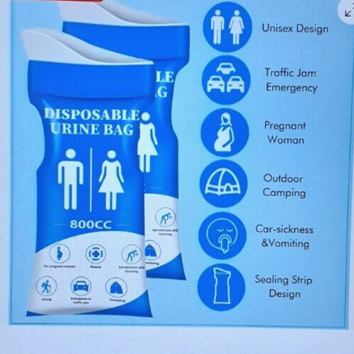 Disposable Urine / Vomit Bag 24 COUNT~ Pee Bags for Travel for Women/Men 800 CC