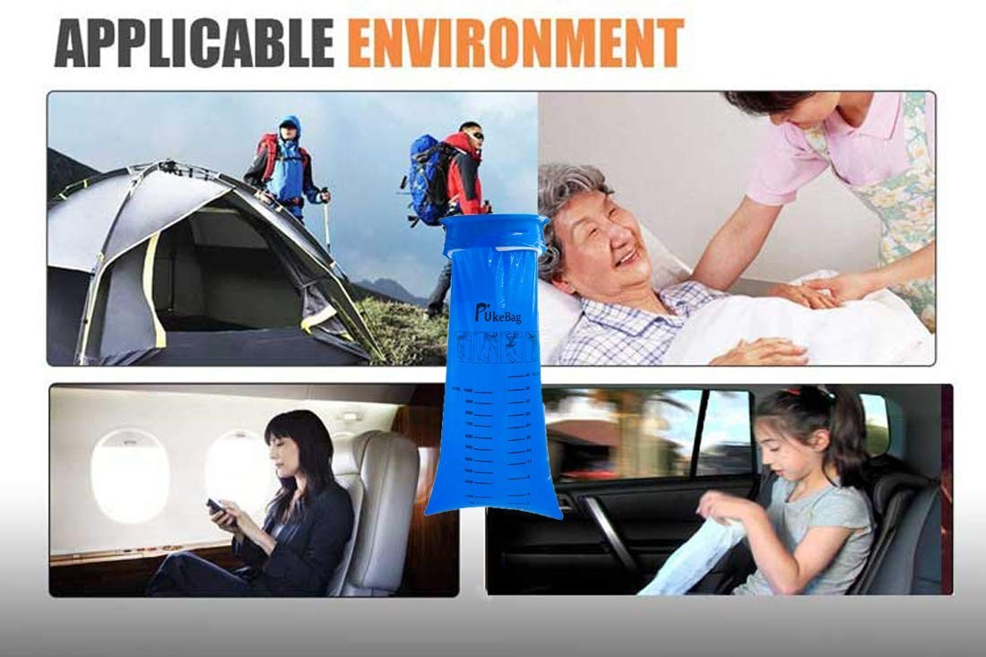 Disposable Vomit Bag Emesis Car Aircraft Nause for Travel Motion Sickness 50pack