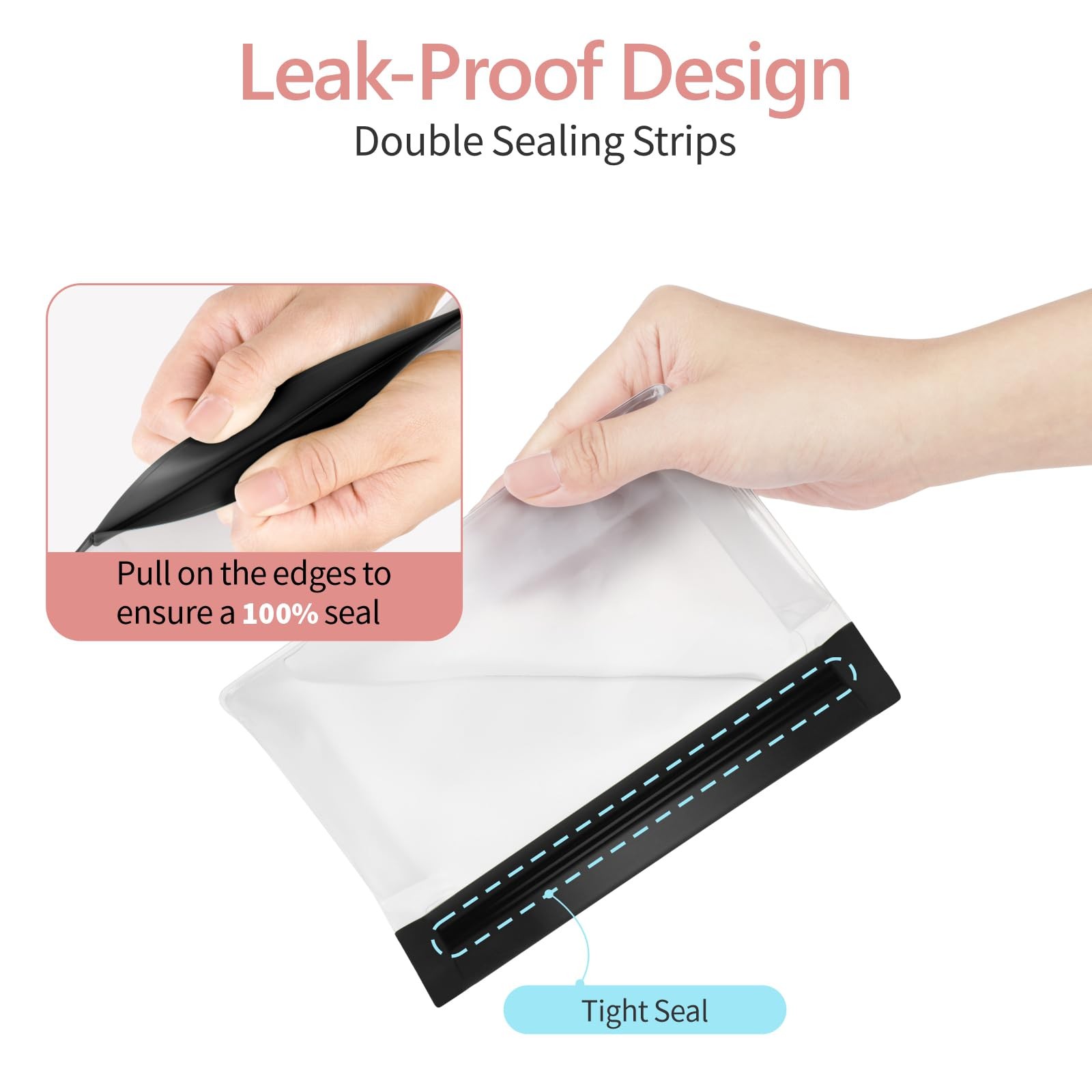 PACKISM Leakpoof Clear Toiletry Bags for Traveling – Sealed TSA 0-2L 2M-Black
