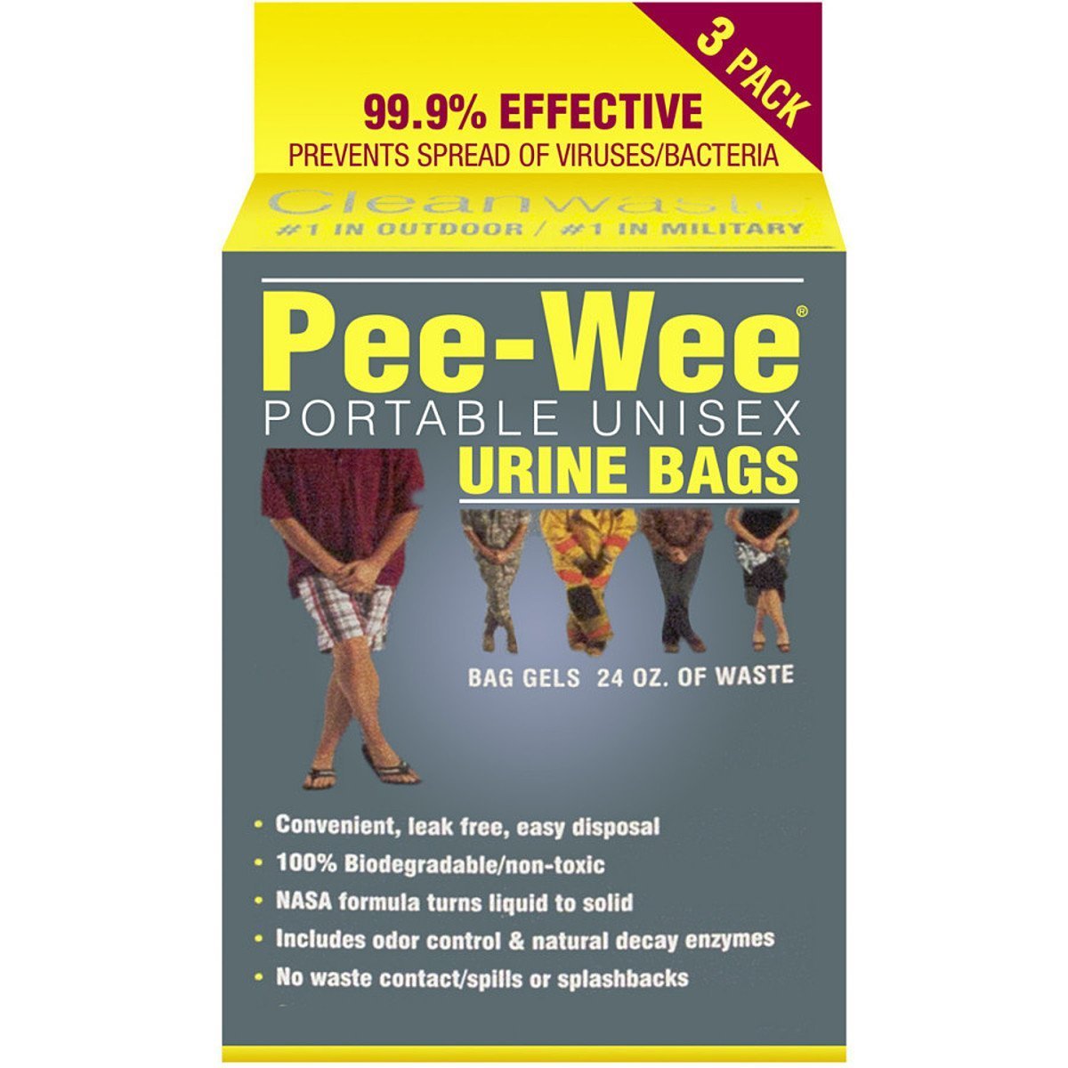 NEW Box of 3-Pack Unisex Disposable Outdoor Car Travel Emergency Urine Bag Vomit