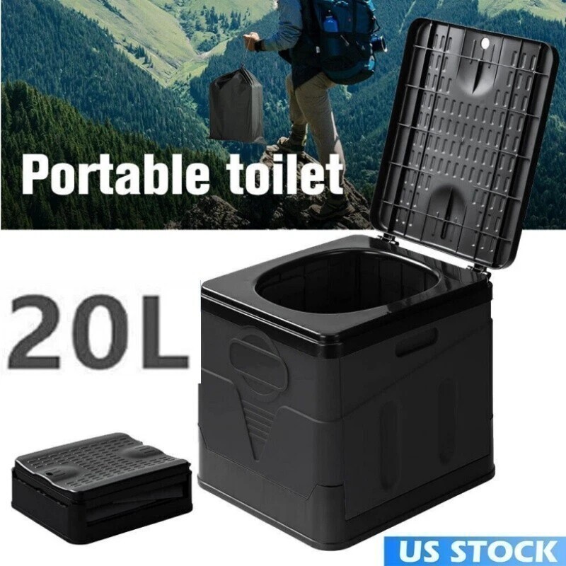 20L Portable Folding Toilet Car Travel Potty for Adults Children Camping Hiking