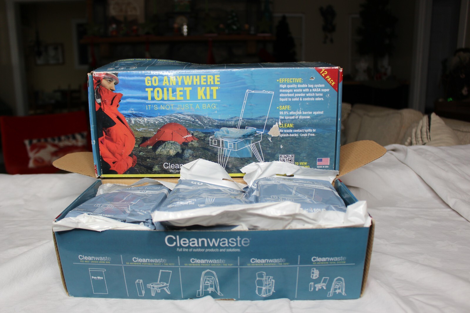 Cleanwaste GO Anywhere Toilet Waste Kits-12/Pack CASE NEW