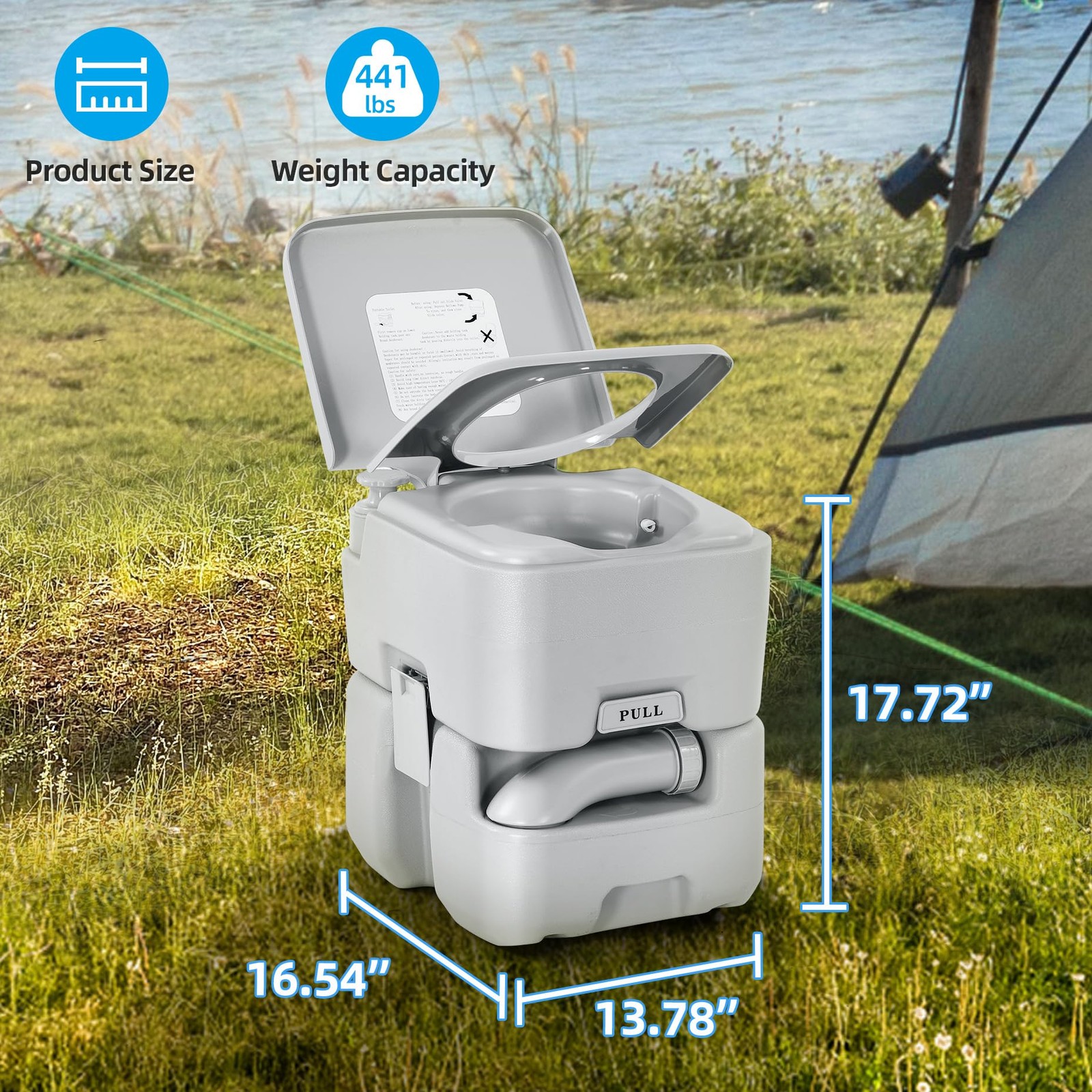 Yitahome 5.3 Gallon Portable Travel Toilet Rv Potty Upgrade Double Outlet Water