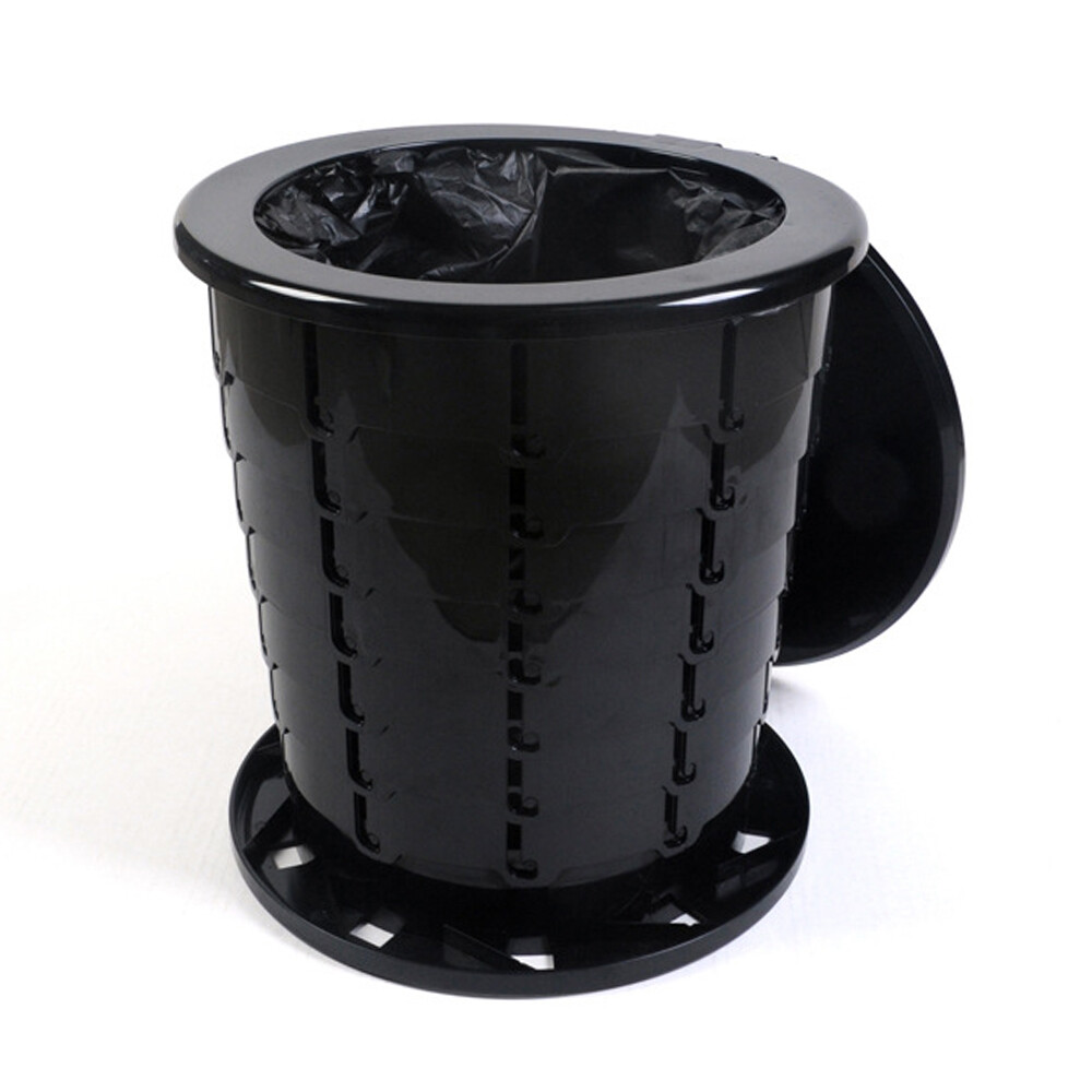 13″ Retractable Portable Toilet Adjustable Height Camping Toilet +10 Trach Bags