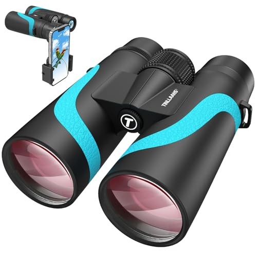 15×55 UHD Binoculars for Adults High Powered with Phone Adapter – Large Blue