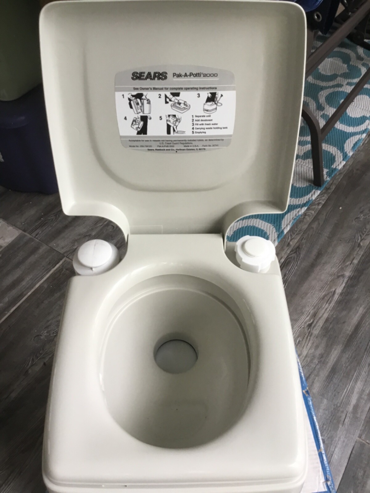VTG Sears Pak-A-Potti 2000 Portable Toilet Camping Boat Outdoor RV Hunting Clean