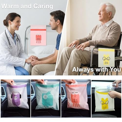 120pcs Car Trash Bag, Stick-on Disposable Trash Bag, Leakproof Vomit Bags for