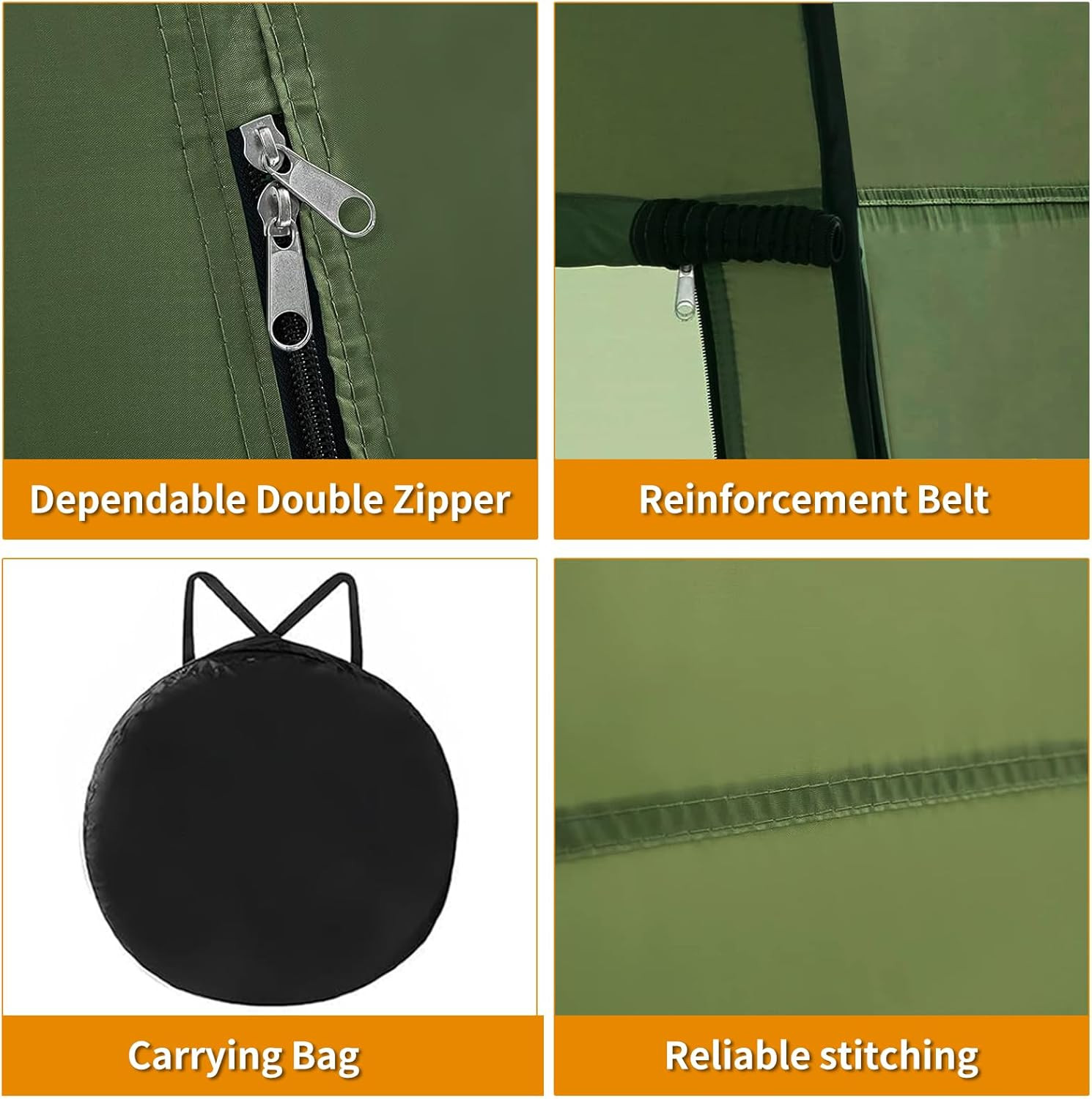 Portable Toilet Kit, Larger Size Portable Camping Toilet with Pop-Up Privacy Enl