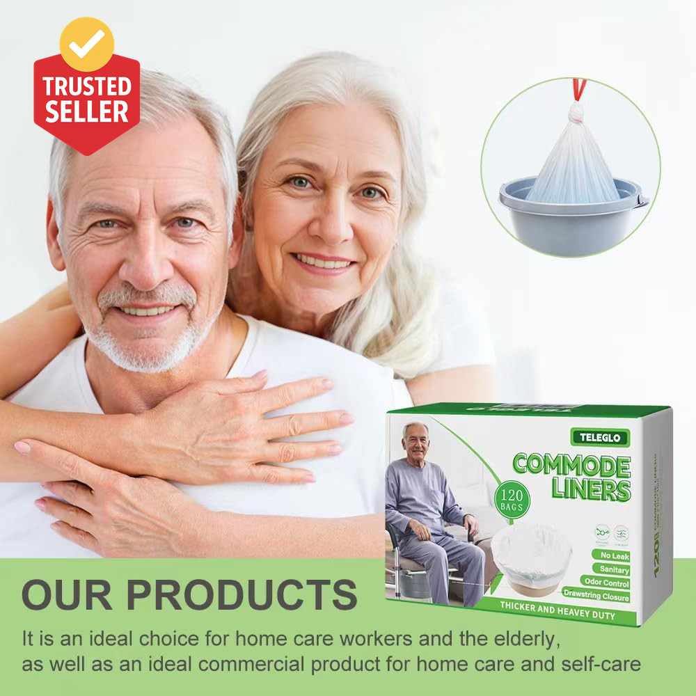 Commode Liners 120PCS Bedside Commode Liners Disposable-Portable Toilet Bags for