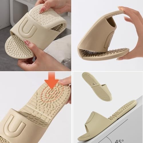 Portable Travel Slippers for Women Men Foldable 6-6.5 Women/5-5.5 Men Q Black