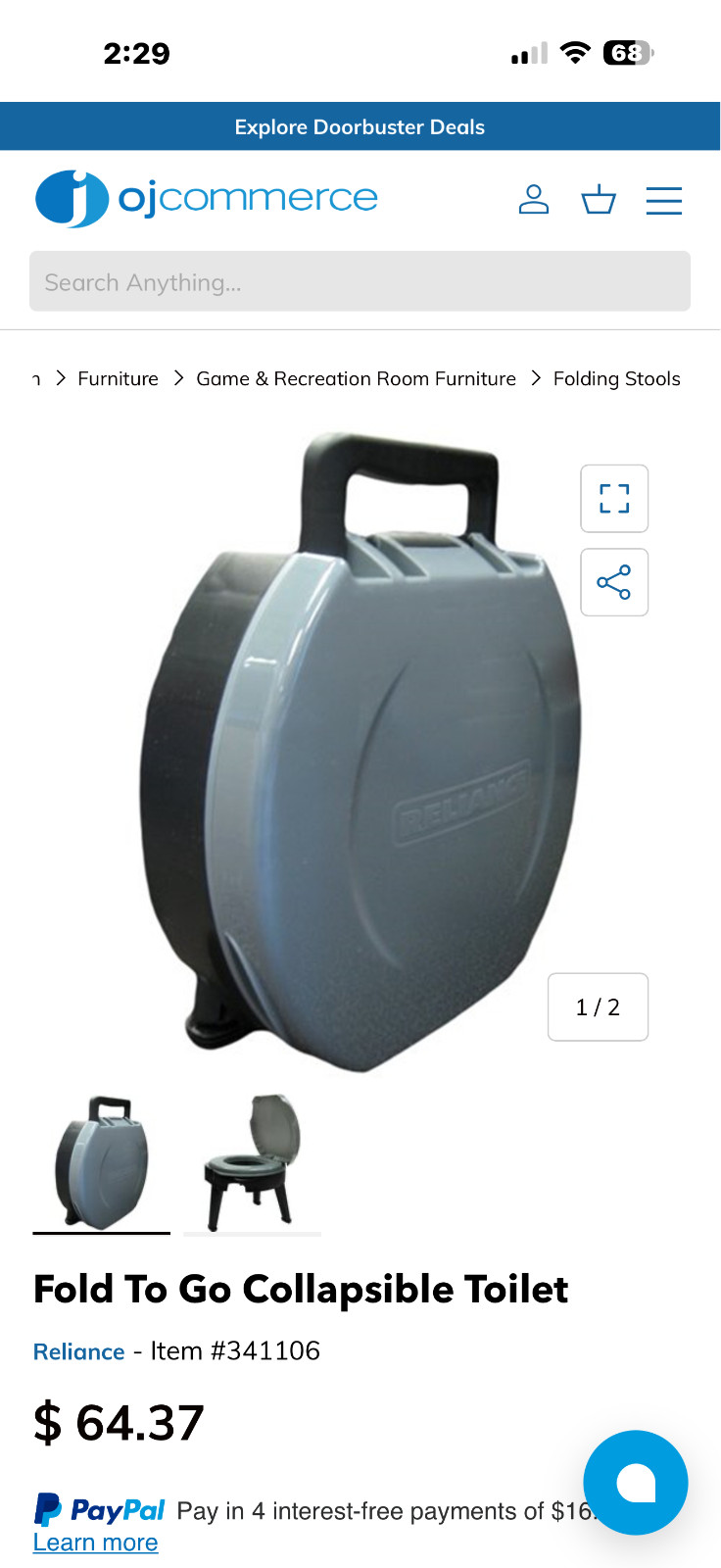 Outdoor Camping Hunting Travel Folding Portable Collapsible Potty Seat