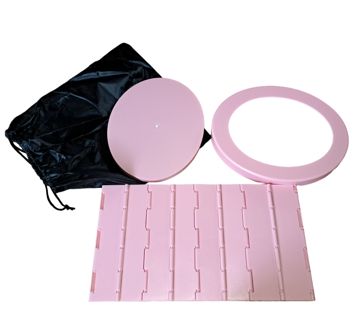 Pink Portable Folding Toilet Outdoor Camping Hiking Traveling Car Trips 4 Adults