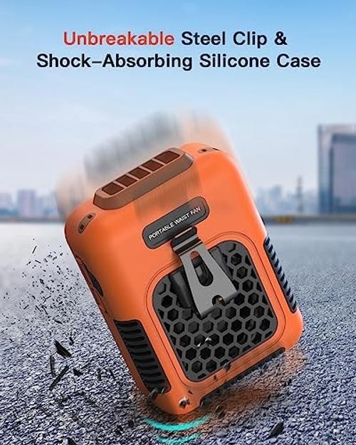 Cooling Waist Fan w/Steel Clip and Silicone Sleeve, Under Shirt Fan Clip On,