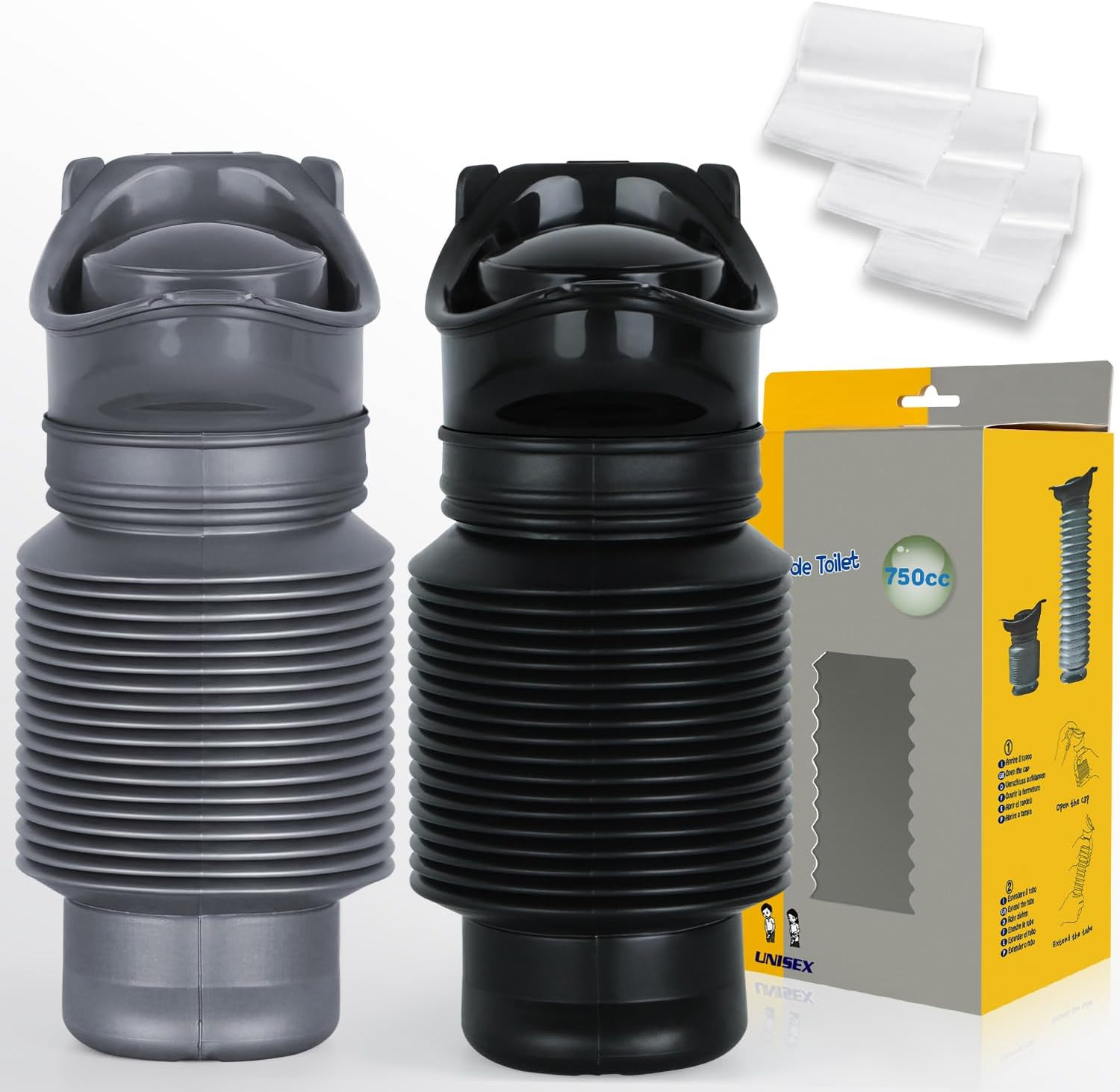 Portable Urinal, Portable Car Urinal for Men and Women with Disposable Replaceme