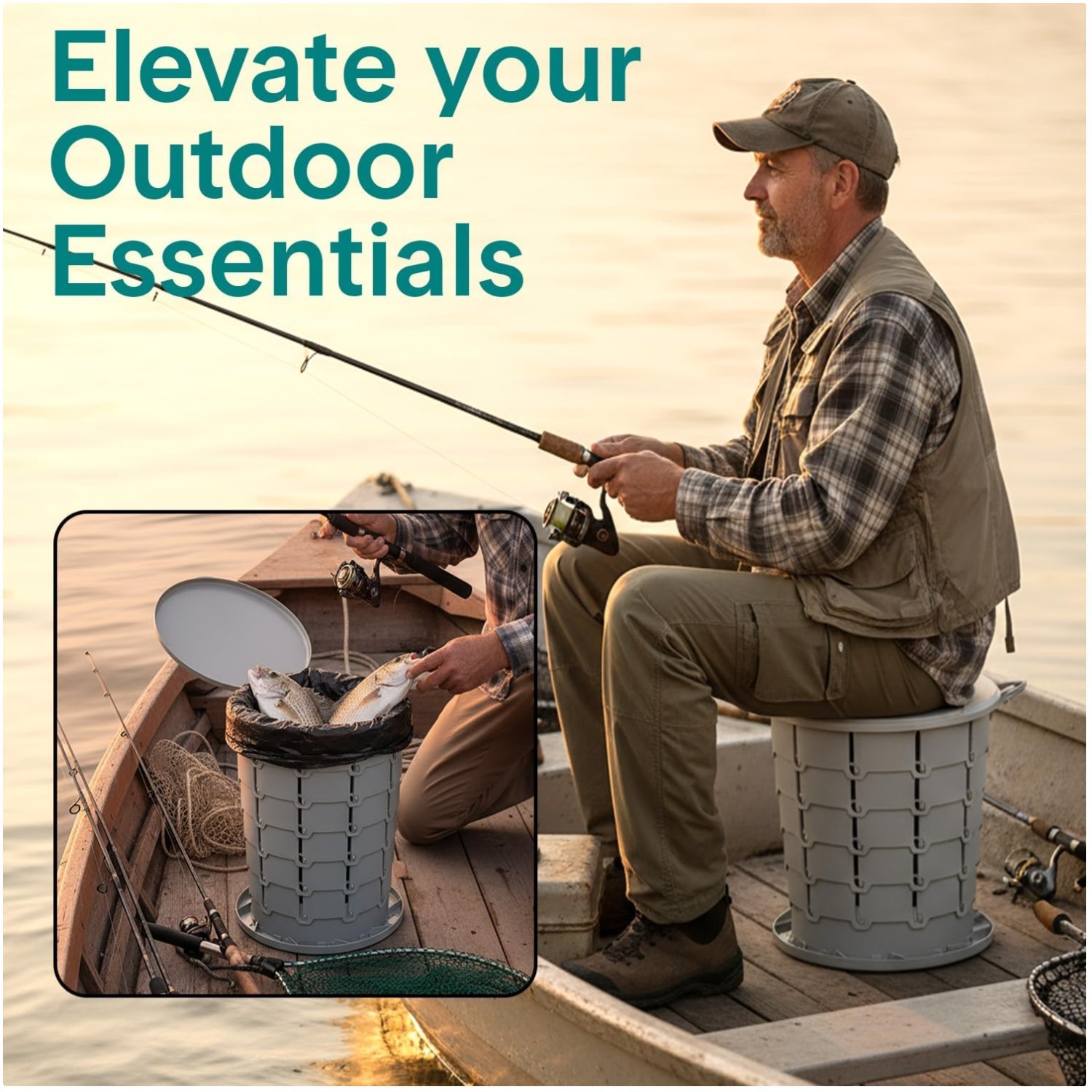 Portable Foldable Camping Toilet Seat – Adjustable Height