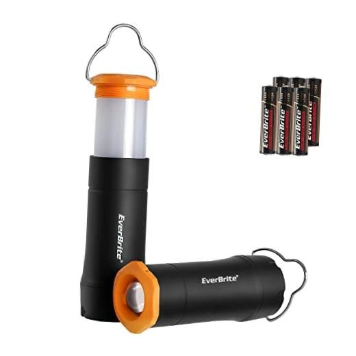 2-in-1 Mini Lanterns and Flashlights with 3 Modes, 2 Pack Portable Black