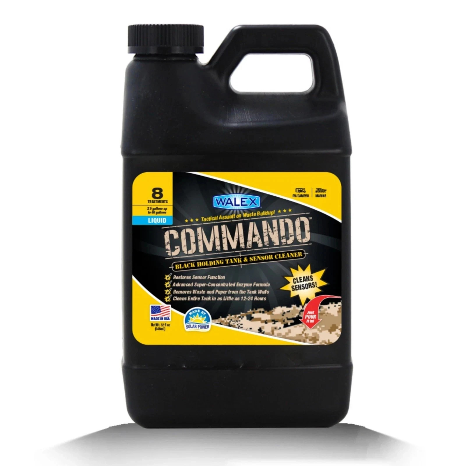 Commando Liquid Black Holding Tank and Sensor Cleaner for RV, Camper & Marine…