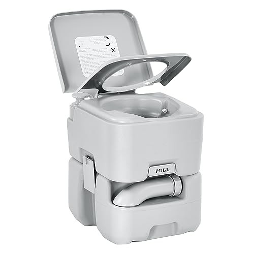 lon Portable Travel 5.3 Gal Double Watwer Outlets+Handle Flush Pump+ Wheels