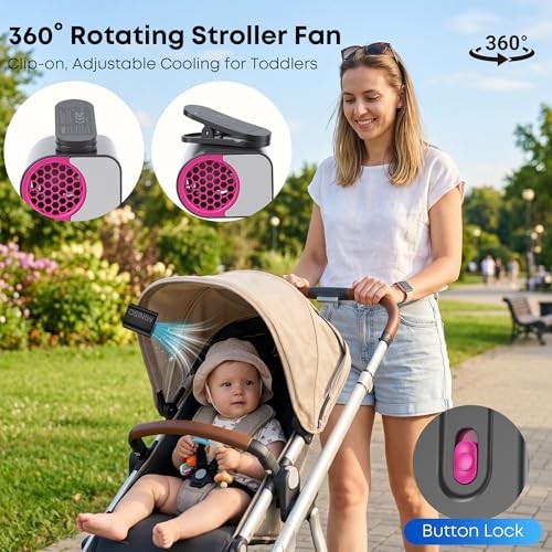Clip On Fan Portable, 5-Speed 19500 RPM Strong Airflow Stroller Fan | Black