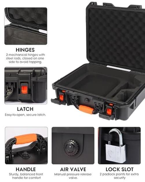 TailWaggers Waterproof Starlink Mini Case – Precision Cut Foam – Orange