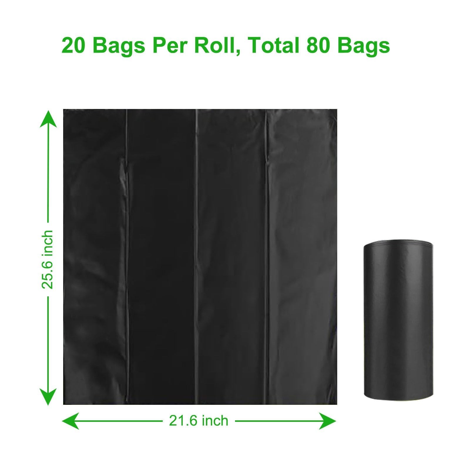 80 PCS Biodegradable Portable Toilet Bags – 8 Gallon Waste Bags for Camping, Tra