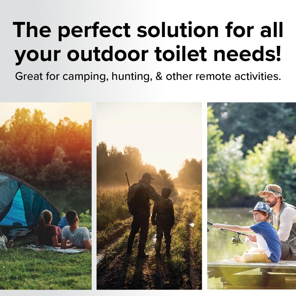 Camco Portable Toilet Bucket with Seat & Lid – 5-Gallon Camping Toilet Handle