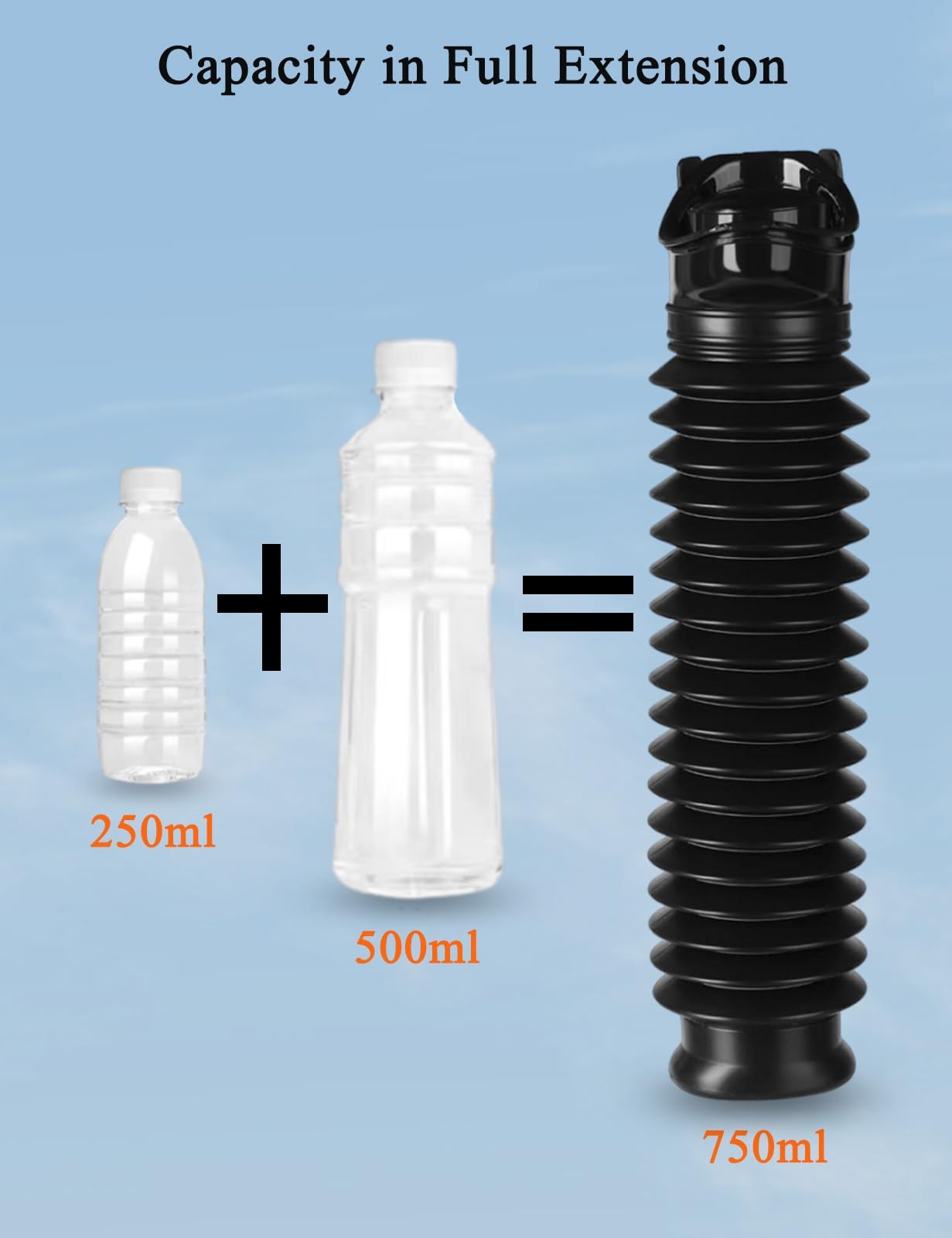 2-PC 750Ml Leakproof Collapsible Pee Sport Pee Bottle for Men, Reusable Travel U