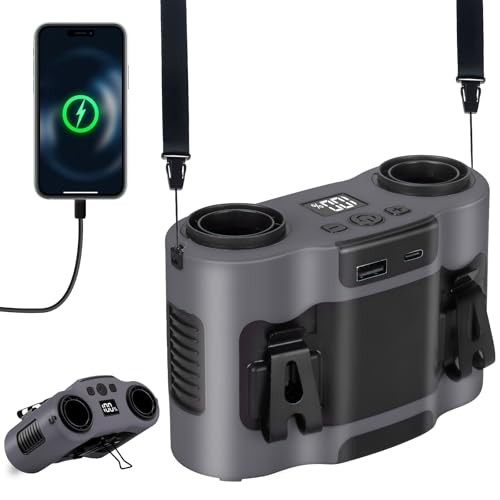 42H Portable Waist Fan, 28000mAh Rechargeable Wearable Belt Fans, 16000 Grey