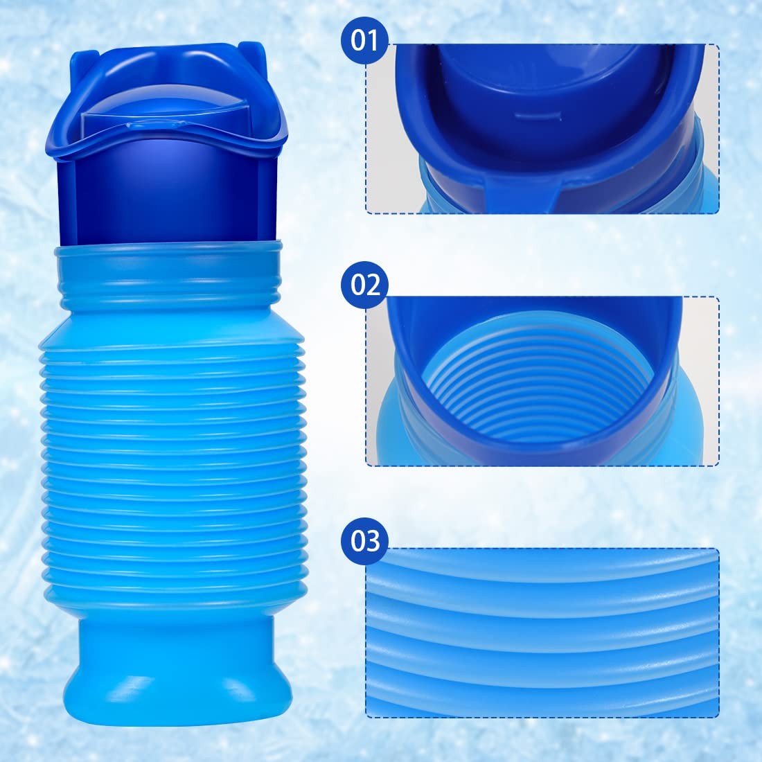 Urine Bottle Mini Urinal 750ML Shrinkable Urinal Mobile Toilet for Campin…