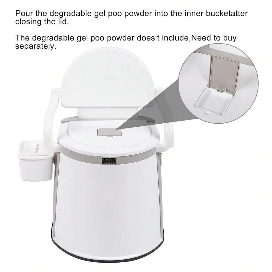 Portable Toilet Lightweight RV Bedside Commode Detachable Inner Bucket Removable