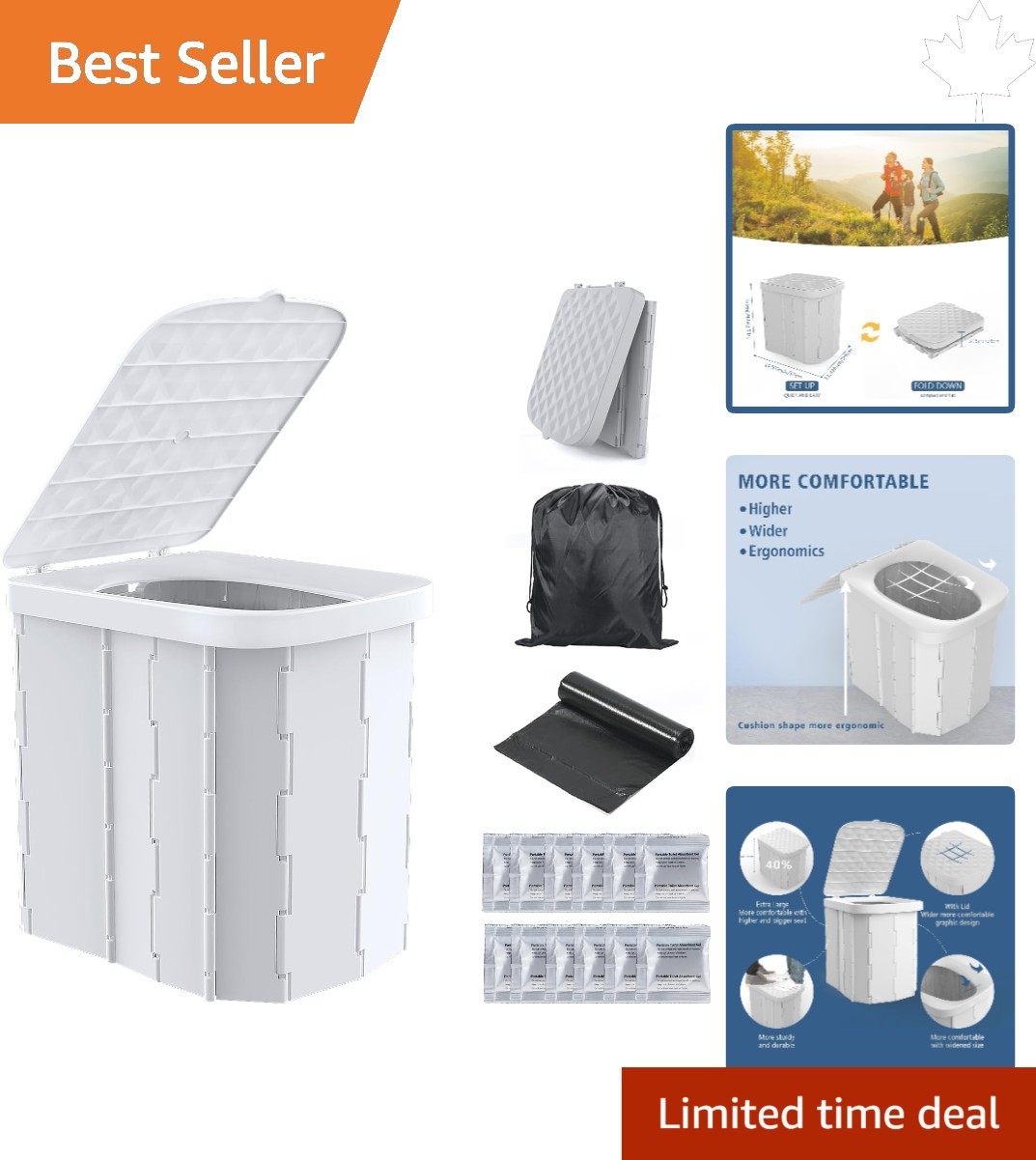 Comfortable and Lightweight Portable Toilet for Camping – Easy to Clean & Carry