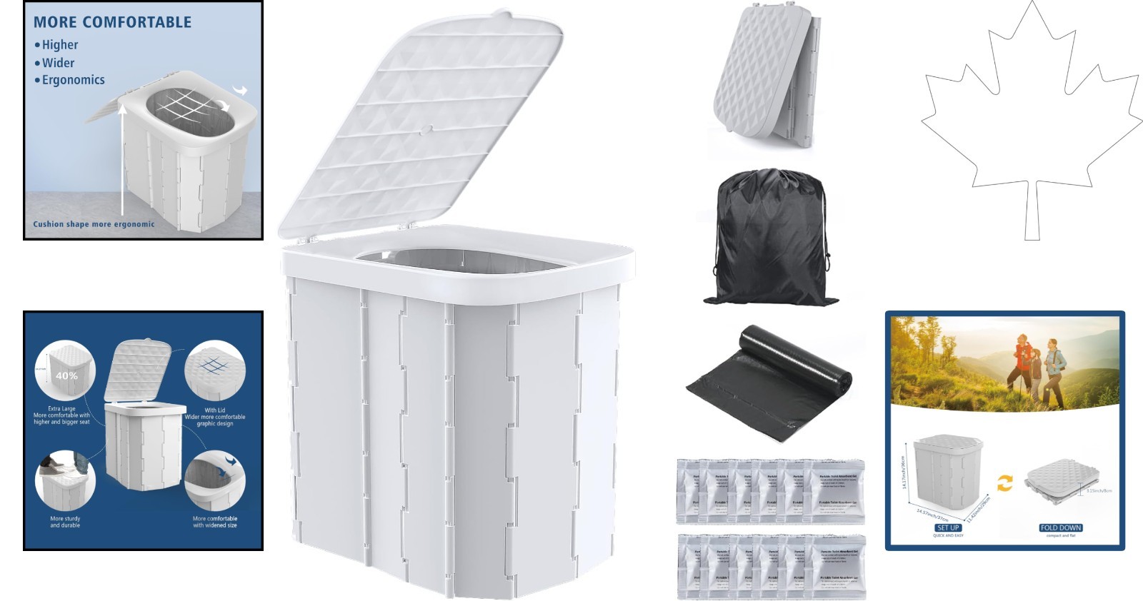 Comfortable and Lightweight Portable Toilet for Camping – Easy to Clean & Carry
