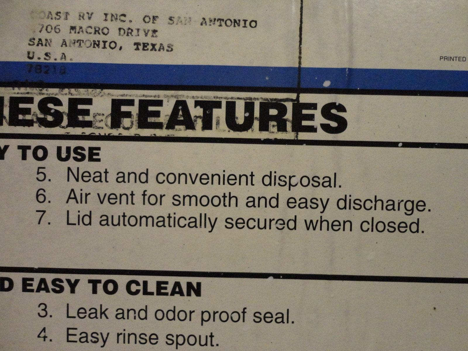 VAGABOND 249 3.7 Gallon Capacity Portable Toilet for RV Camping or Trailer NEW