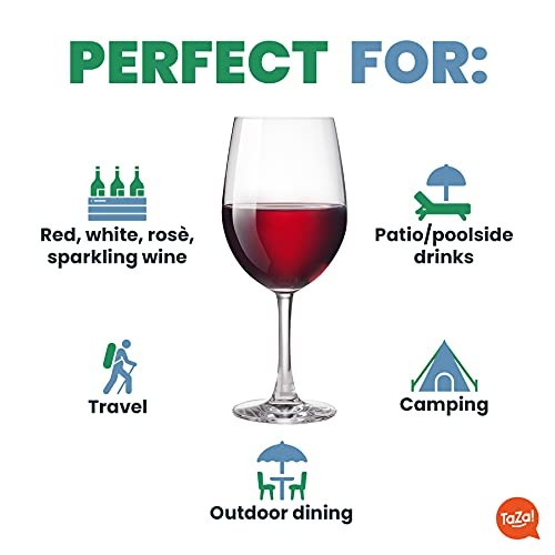 Outdoor Plastic Wine Glasses With Stem (20oz) | Unbreakable 20 oz Stemmed