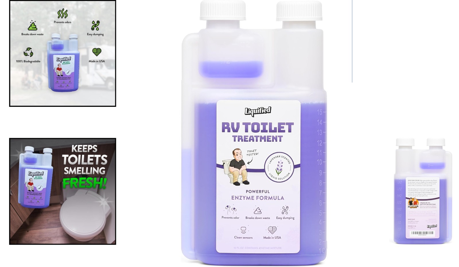 Eco-Friendly Lavender Black Tank Digester – 16oz Odor Eliminator Made in USA