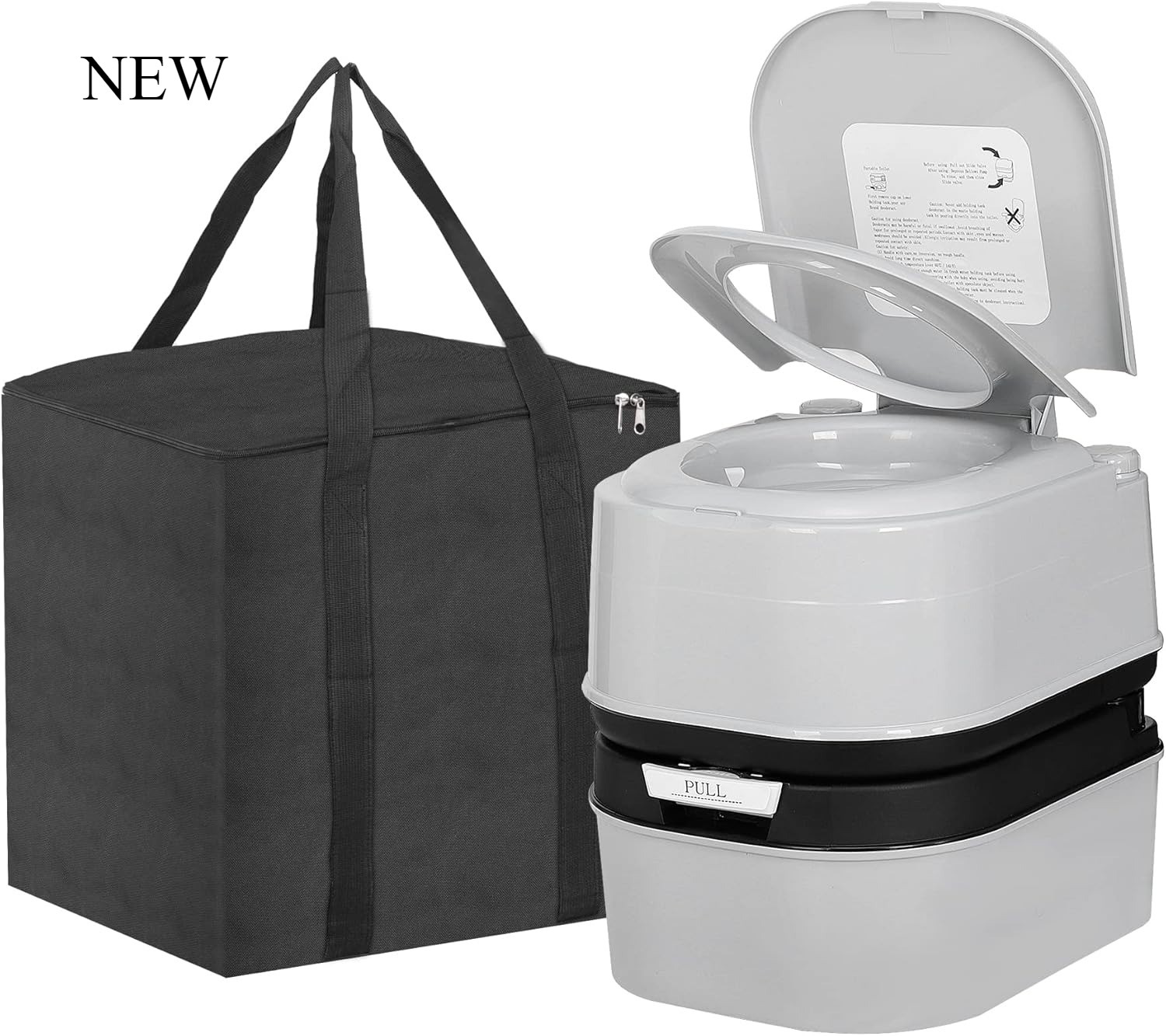 HSM 6.4 Gallon Waste Tank Portable Toilet for Camping RV Boating Fishing
