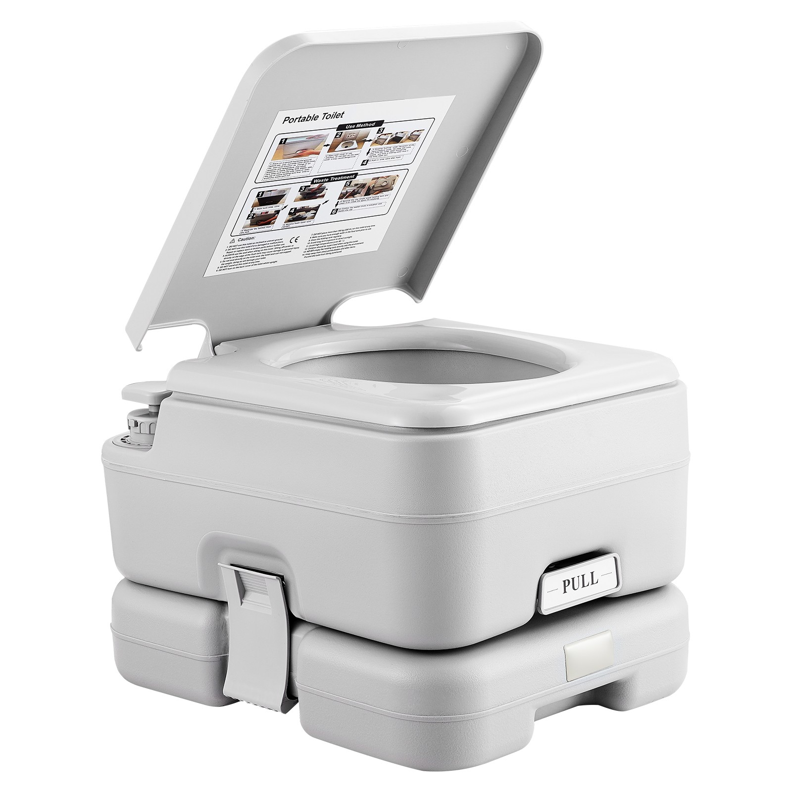 VEVOR Portable Toilet Flush Travel Camping 3.2 Gal Commode Potty Outdoor Indoor