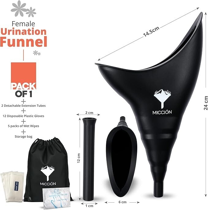 Miccion Female Urinal for Women Silicone Pee Funnel Portable Urination Device