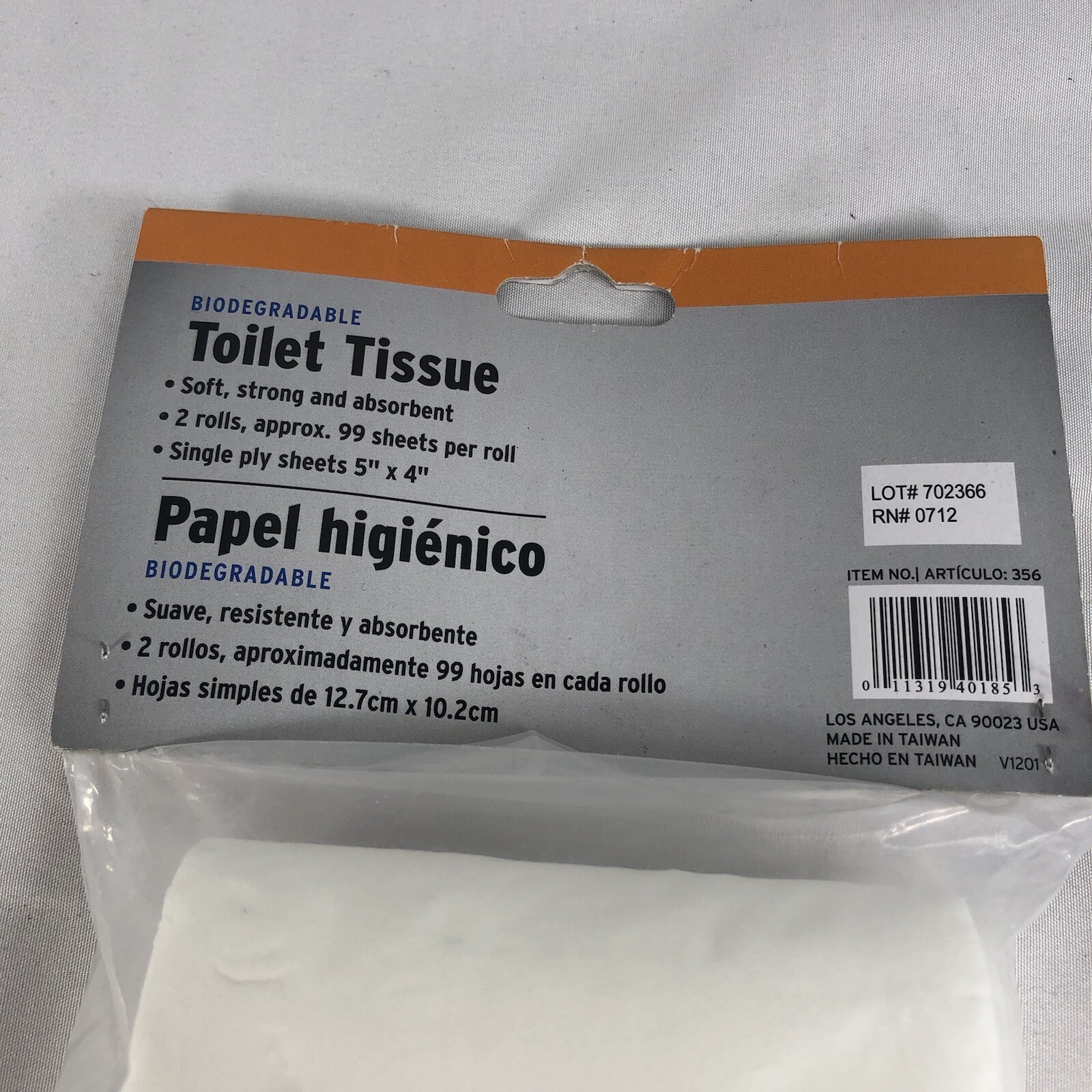 STANSPORT BIODEGRADABLE TOILET TISSUE ABSORBENT SINGLE PLY 2 PACK NEW