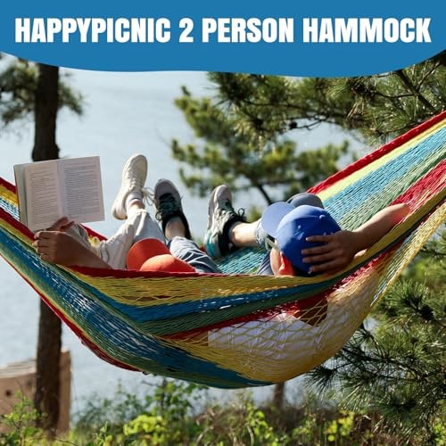 Handwoven Mayan Hammock – Portable Family Size With Carry Bag, Multi Colorful