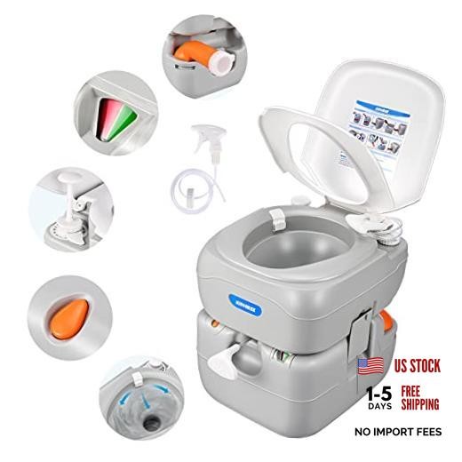 Portable RV Toilet, Camping Toilet Porta Potty, 5.8 5.8 Gal-Standard Large
