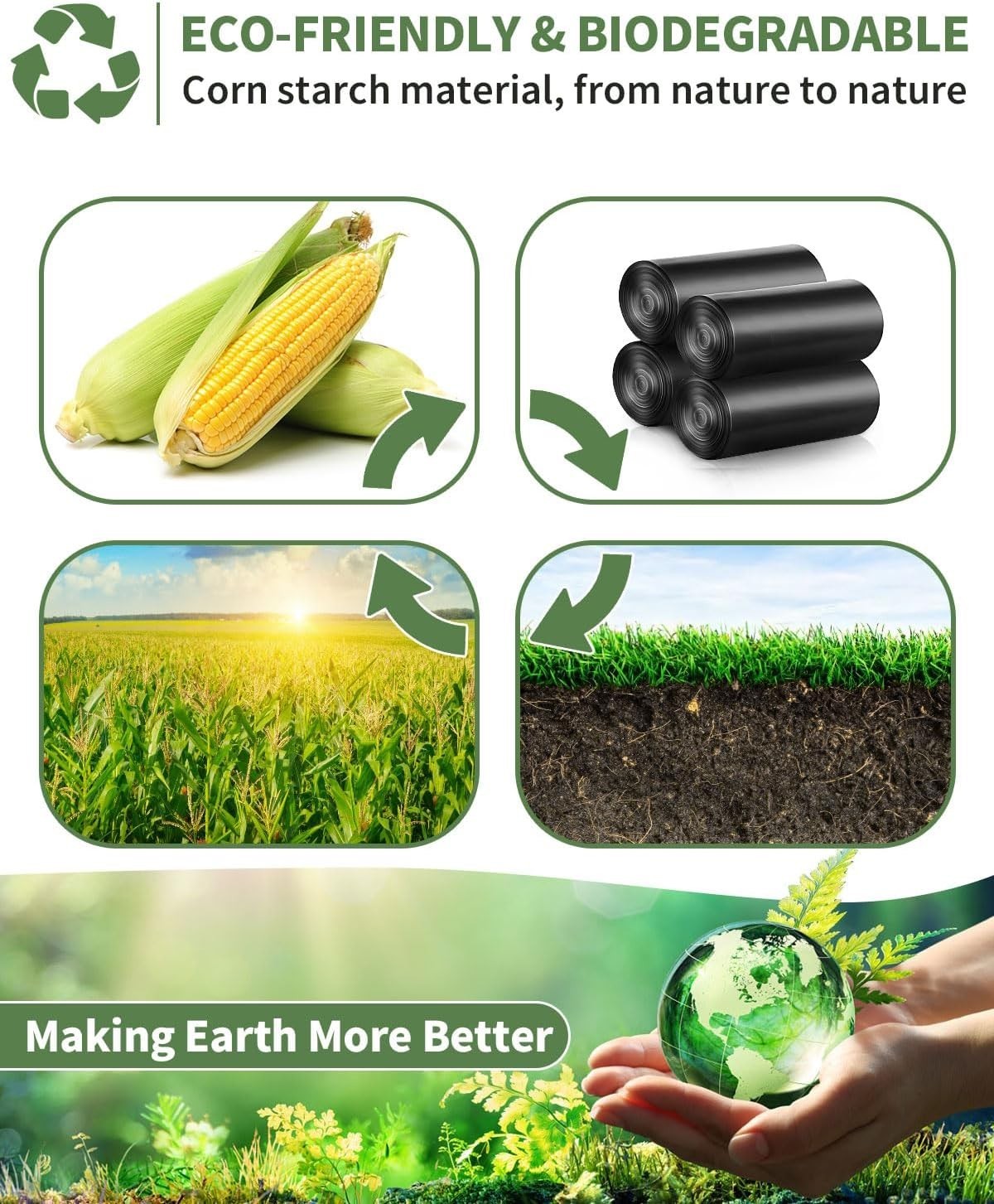 Biodegradable Portable Toilet Bags 8 Gallon Camping Waste Bags
