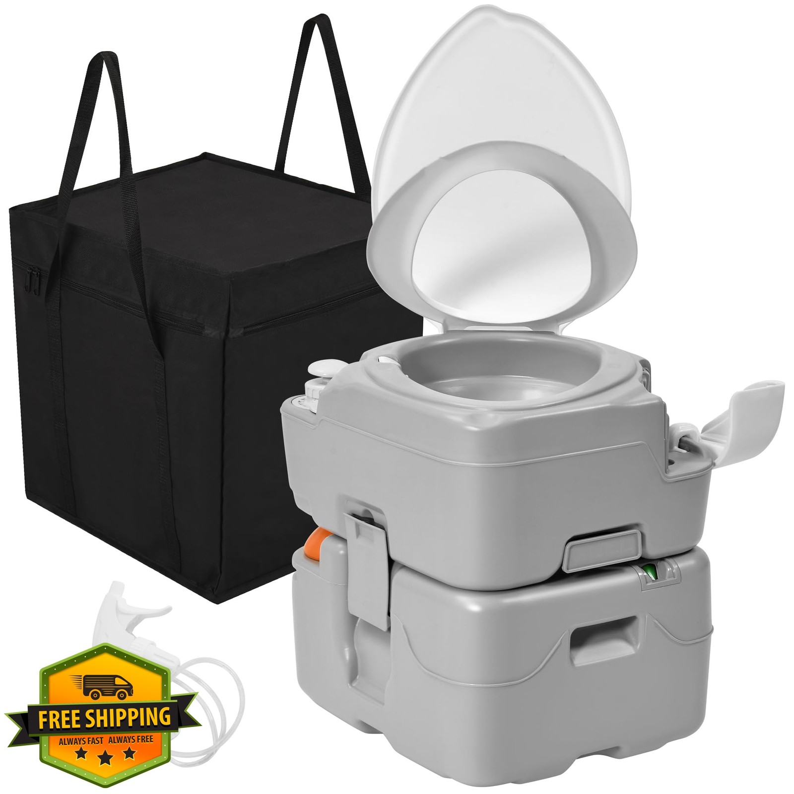 YITAHOME Portable Toilet 5.8 Gal Diagonal Bag Sprayer