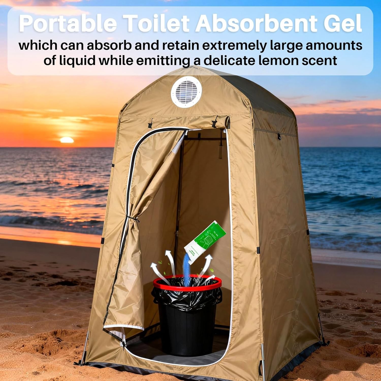 28 Packs Absorbent Gel Powder – Liquid Absorbing Polymer for Portable Toilet Cam