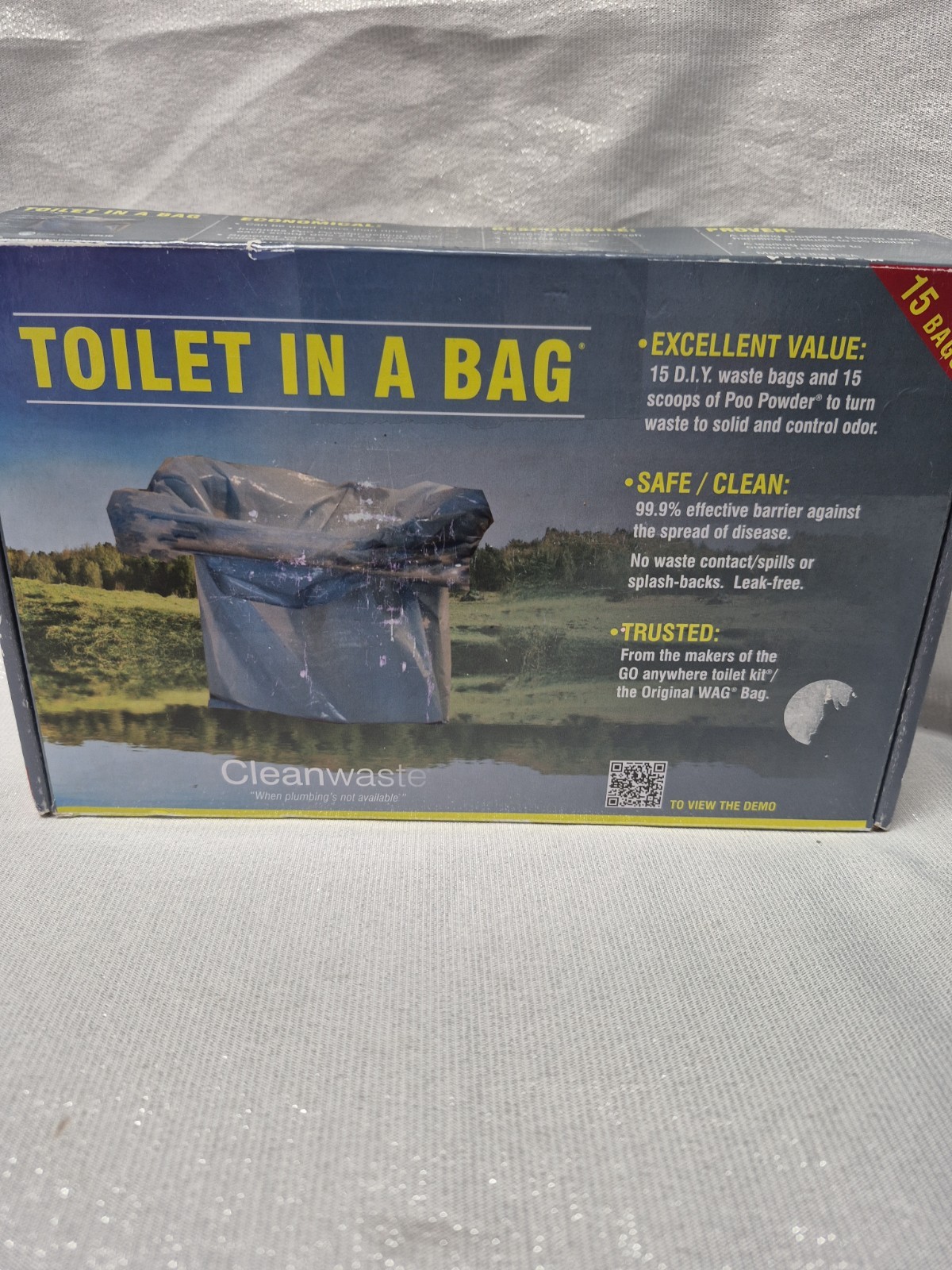 Cleanwaste Toilet in a Bag 15 Bags Plus Supplies- Camping Outdoor Bathroom To Go