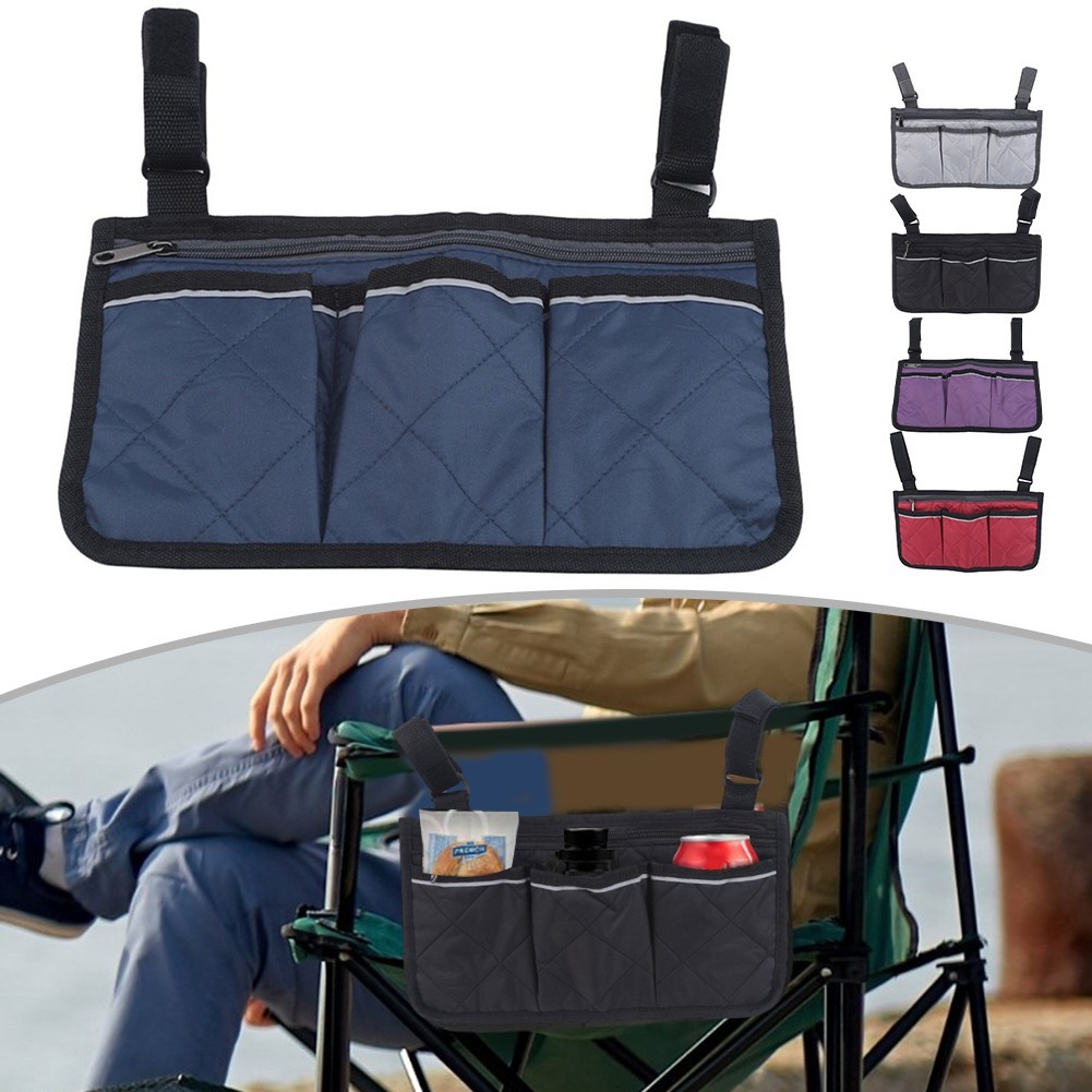 Practical Chair Side Bag with Reflective Strip for Essential Item Storage