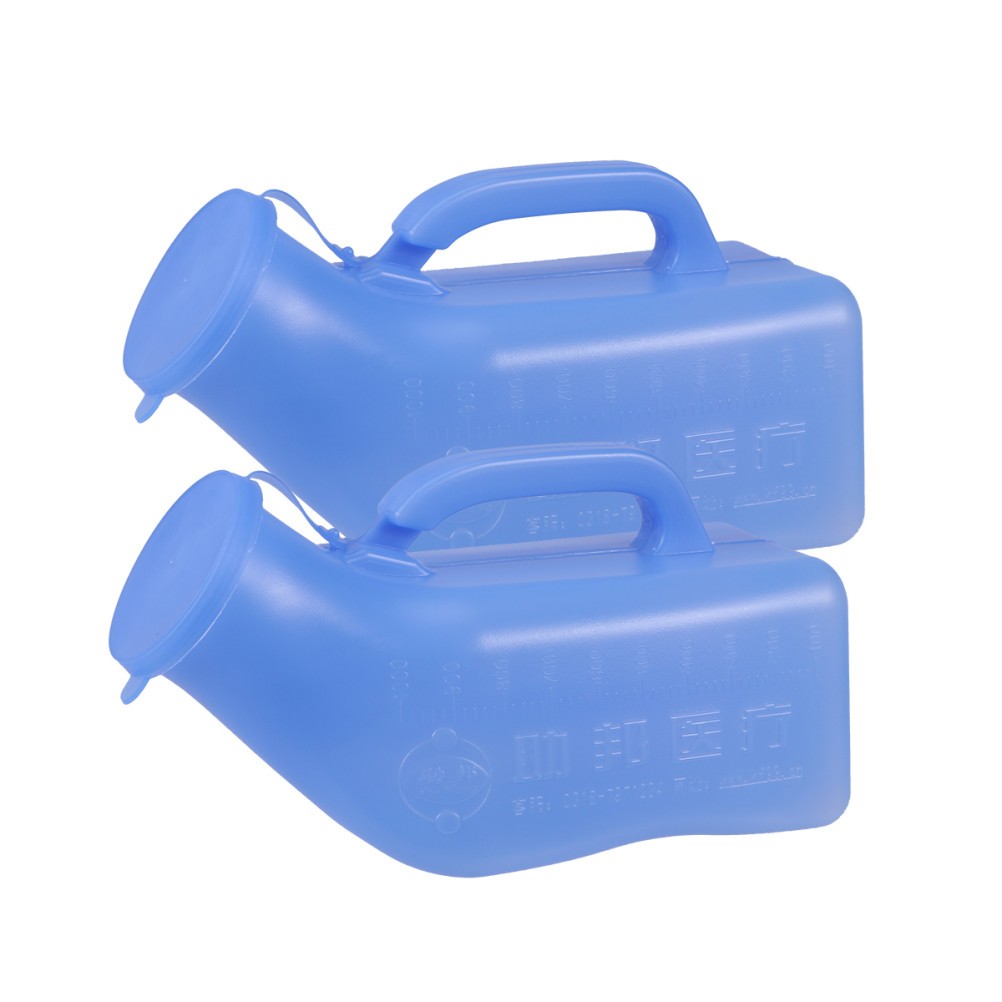 2Pcs Durable Plastic Portable Car Toilet Unisex Travel Urinal Blue