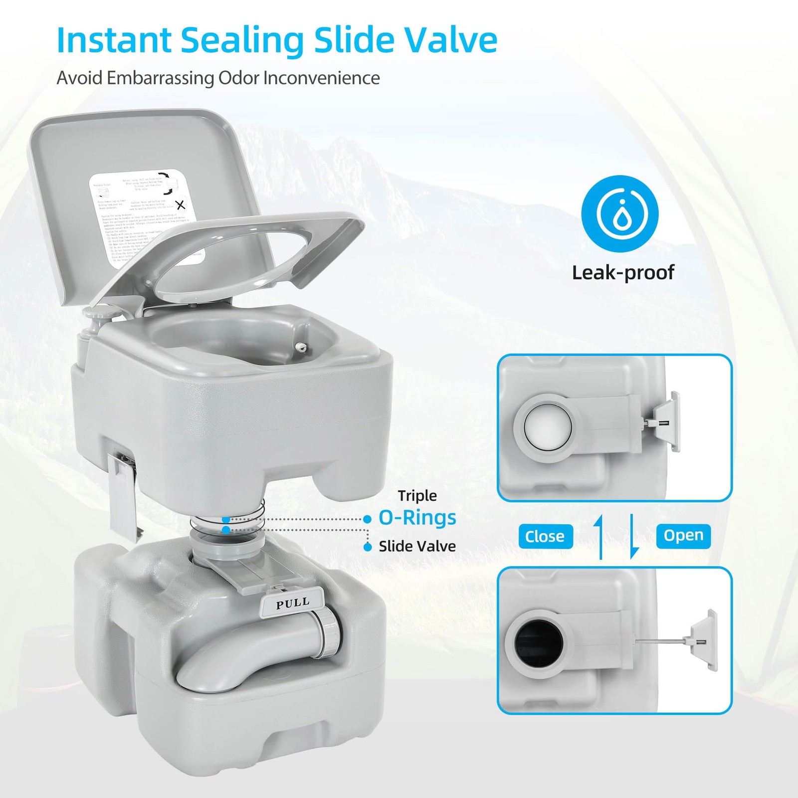 Yitahome 5.3 Gallon Portable Travel Toilet Rv Potty Upgrade Double Outlet Water