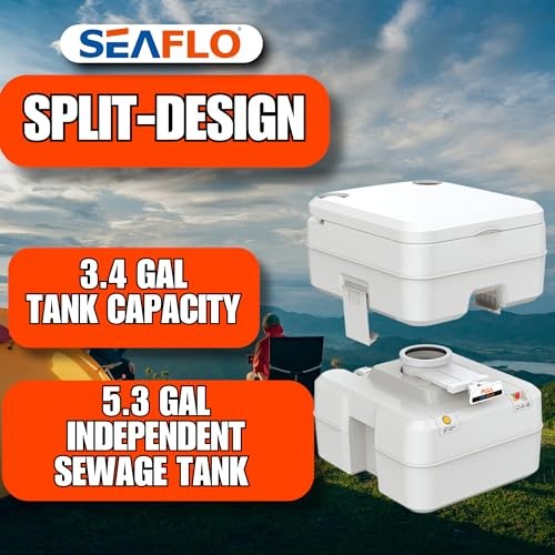 Premium Camping Portable Toilet – 5.8 Gallon 5.3 Gallon – Multifunctional
